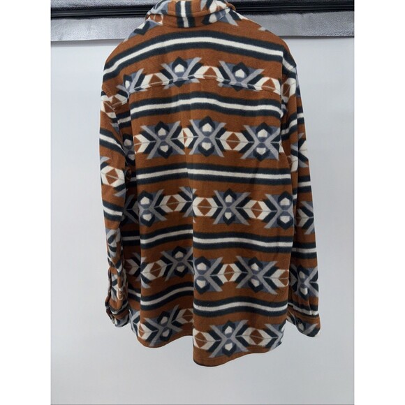 Eddie Bauer Chutes Microfleece Button Down Shirt Sz XL Southwestern Mens - Picture 9 of 9
